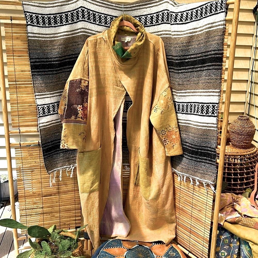 Kantha Bar Split Cowl Pullover